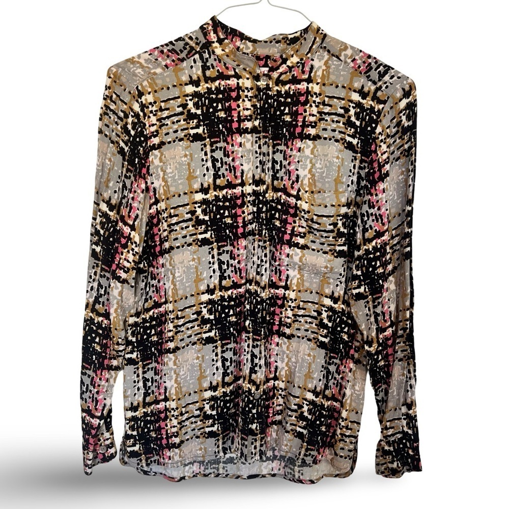 See by Chloe top button down flannel cotton shirt blouse size US S never worn